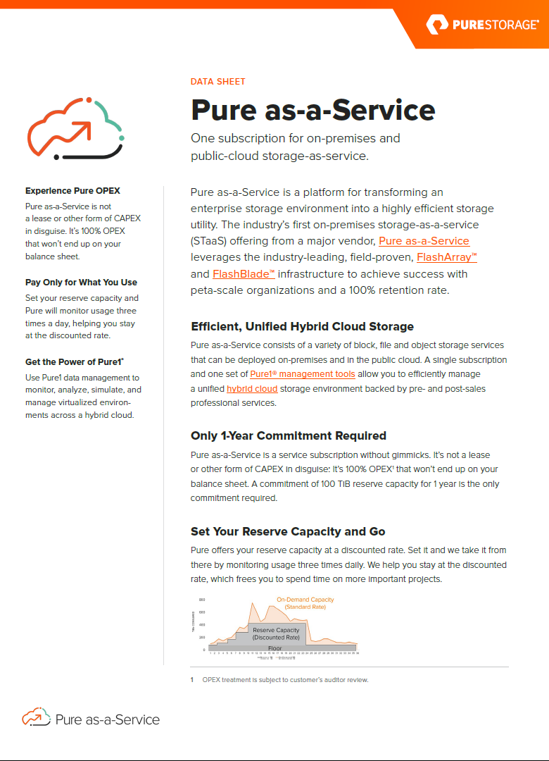 Data Sheet: Pure as a Service